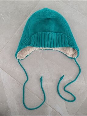 2/$25 J.Crew Women’s Teal Knit Hat with Ear Flaps – Sherpa Lined